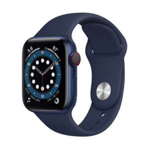 Apple Watch Series 6 GPS + Cellular, 40mm Blue Aluminium Case with Deep Navy Sport Band – Regular
