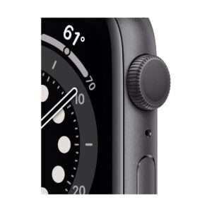 Apple Watch Series 6 GPS, 44mm Space Gray Aluminium Case with Black Sport Band – Regular