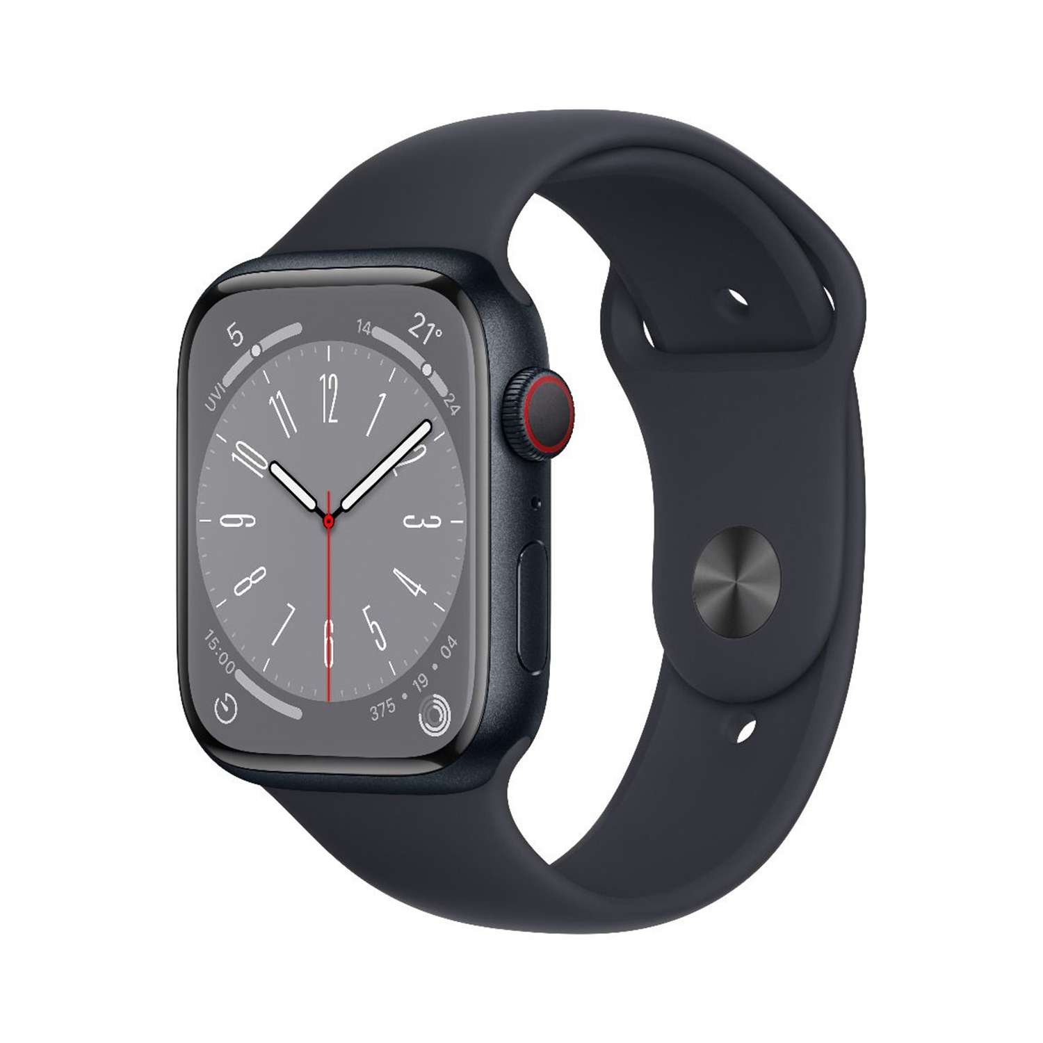 Apple Watch Series 8 GPS 41mm Midnight Aluminium Case with Midnight Sport Band – Regular