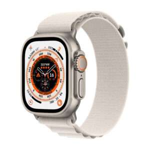 Apple Watch Ultra GPS + Cellular, 49mm Titanium Case with Starlight Alpine Loop – Medium