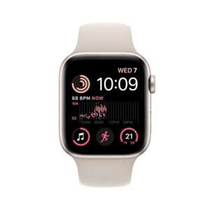 Apple Watch SE GPS 44mm Starlight Aluminium Case with Starlight Sport Band – Regular