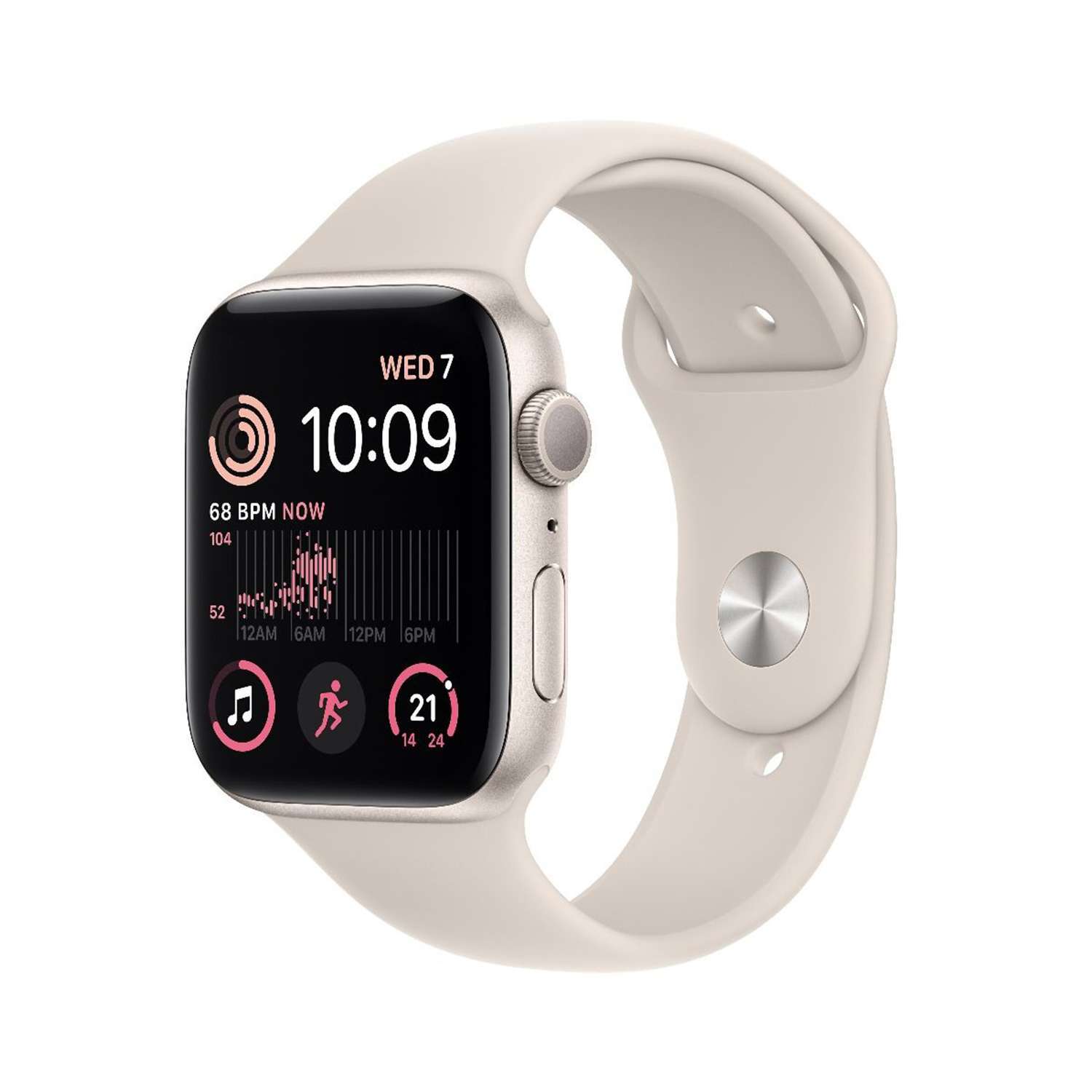 Apple Watch SE GPS 40mm Starlight Aluminium Case with Starlight Sport Band – Regular