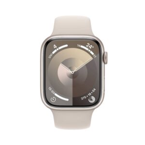 Apple Watch Series 9 GPS 41mm Starlight Aluminium Case with Starlight Sport Band – M/L
