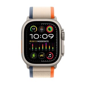 Apple Watch Ultra 2 GPS + Cellular, 49mm Titanium Case with Orange/Beige Trail Loop – S/M