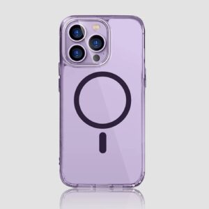 Clear iPhone 14 Pro Max (6.7″) with MagSafe Purple Ring Case – Clear